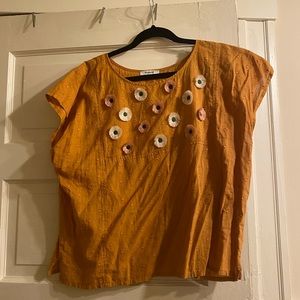 Tangerine flower blouse